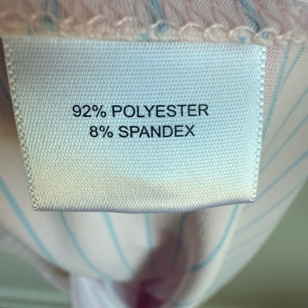 Peter Millar Men's Light Pink Striped Polo Shirt - Excellent Condition - Picture 6 of 7